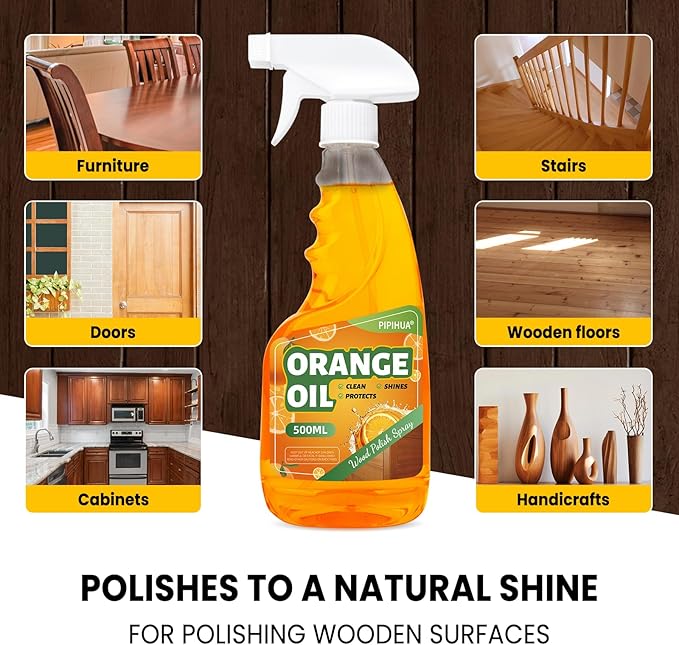 PIPIHUA Wood Oil Polish Spray, Shines & Protects, Wood Cleaner and Furniture - Image 5
