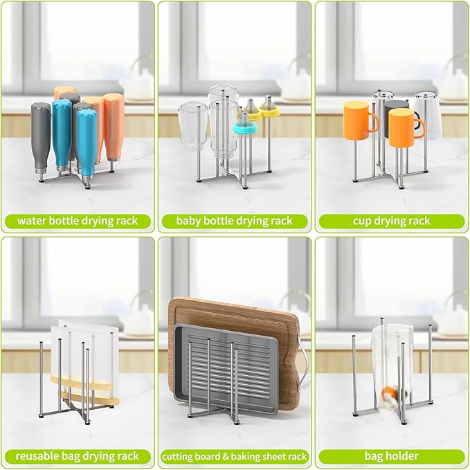 Reusable Bag & Bottle Drying Rack, Baby Bottle Drying Rack, Collapsible Cup - Image 3