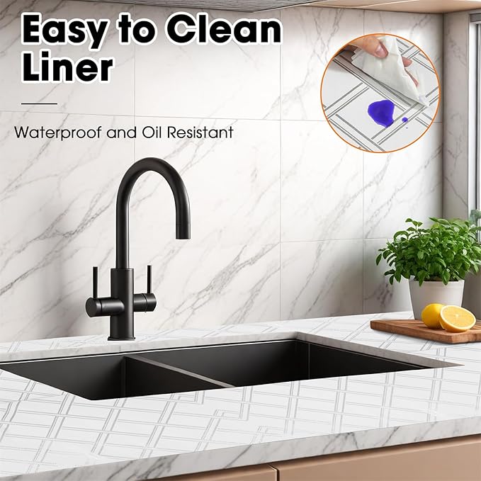 Drawer and Shelf Liners for Kitchen Cabinets Non-Adhesive Cabinet Liners Strong - Image 3