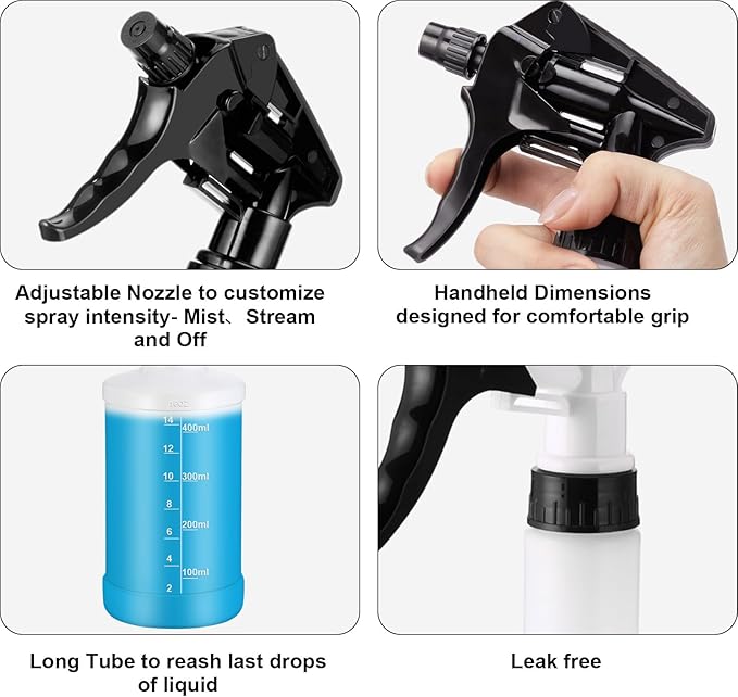 Eccliy 12 Pcs 16 Oz Plastic Spray Bottle, Adjustable Empty Reusable Sprayer - Image 5