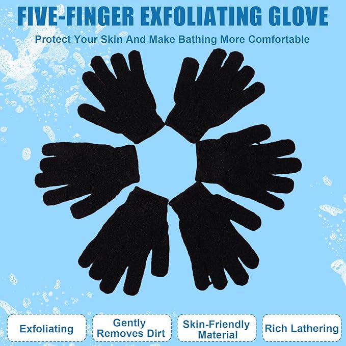 60Pcs Exfoliating Gloves Bulk, Exfoliating Body Scrubber Glove Exfoliator - Image 3