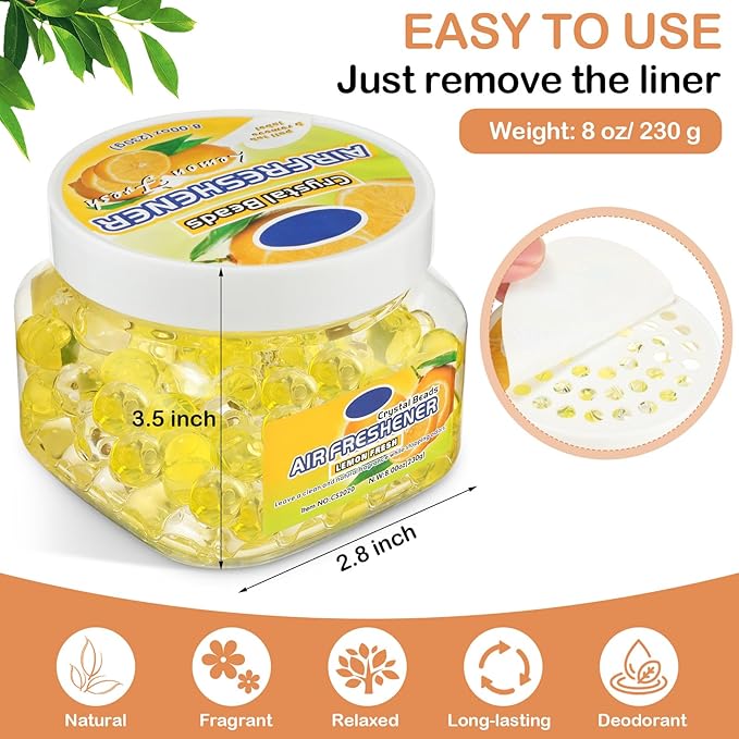 6 Pcs Air Freshener Gel Beads Bulk Odor Eliminator Beads Odor Removing Gel - Image 2