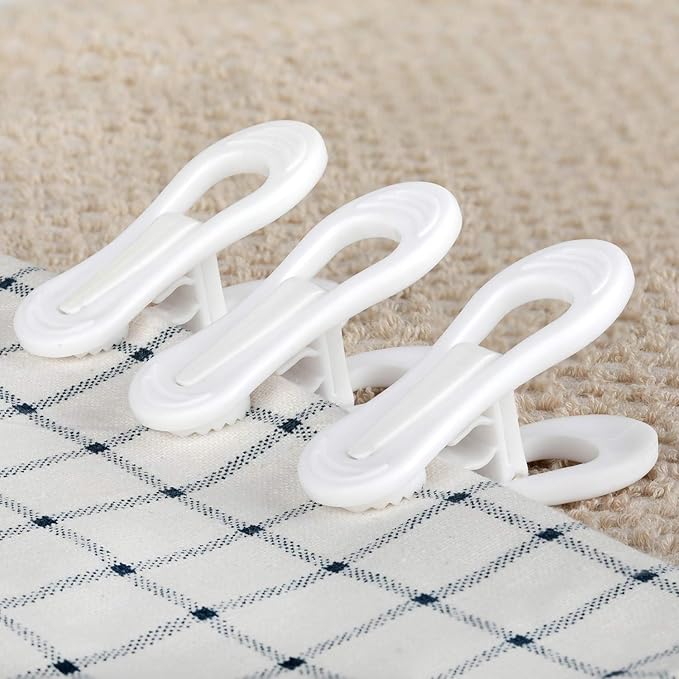 Tinfol White Plastic Hanger Clips, 24 Pack Hanger Clips- Strong Pinch Grip - Image 5