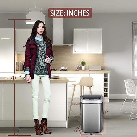 HCB Trash Can Automatic Waste Bin Mute Metal Garbage Can - Image 6