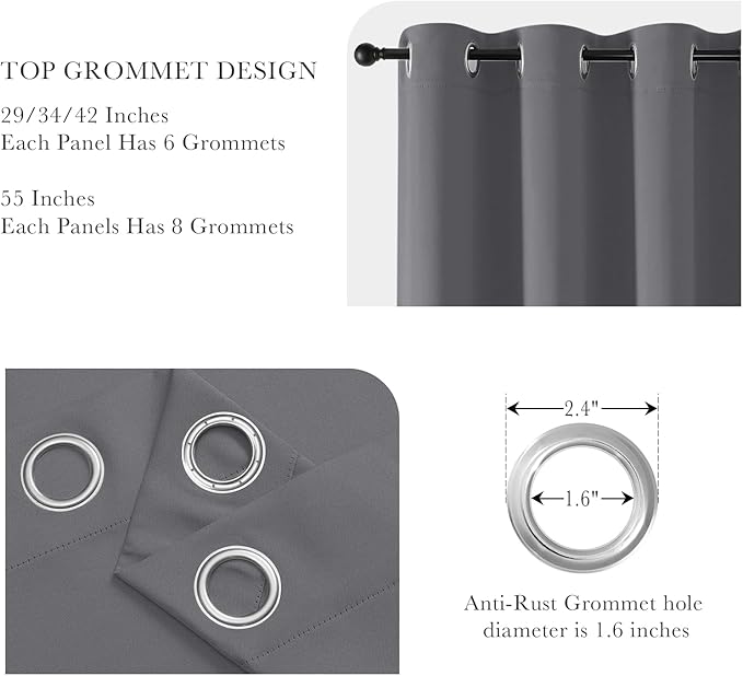 PONY DANCE Short Gray Blackout Curtains - Image 4