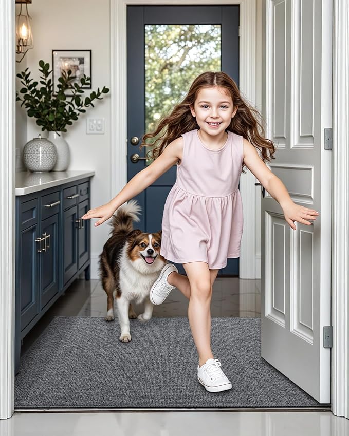 LUMI Indoor Door Mat 17"x30", Ultra Thin Low Profile Non-Slip Doormat - Image 5