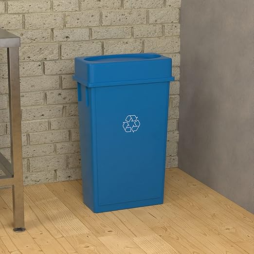23 Gallon Blue Recycle Slim Jim Trash Can - Image 4