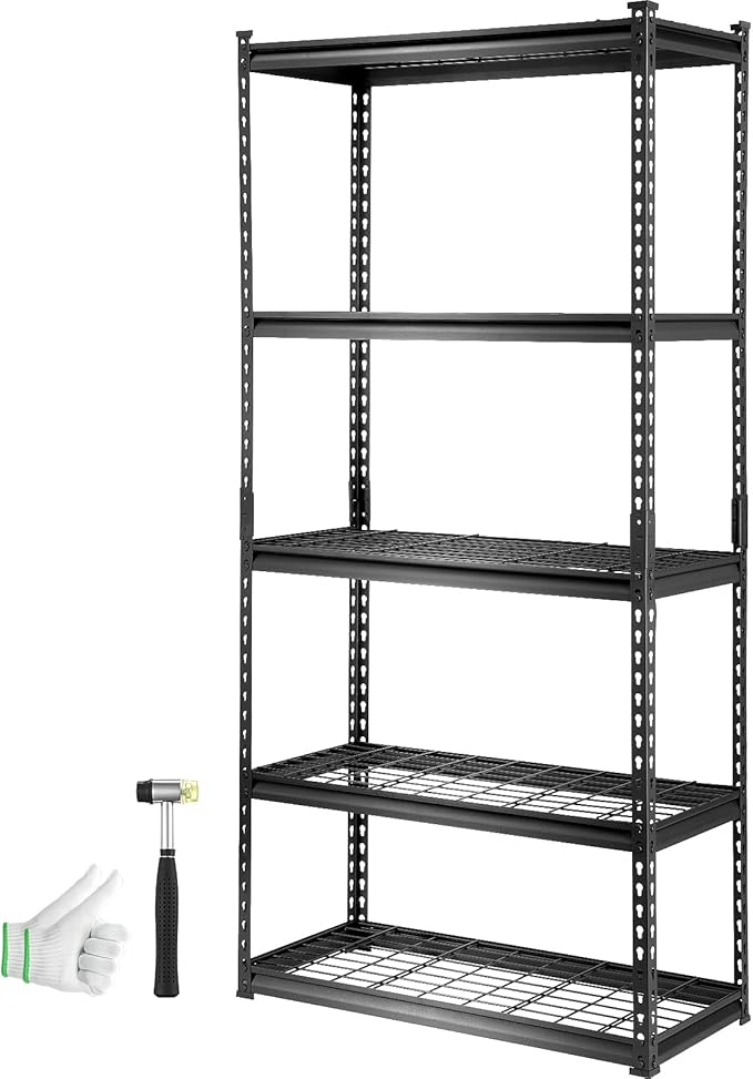 VEVOR Storage Shelving Unit, 5-Tier Adjustable, 2000 lbs Capacity, Heavy Duty - Image 10