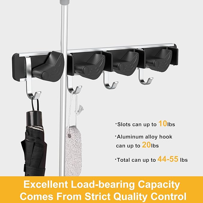 2-Pack Metal Mop Broom Holder Wall Mount - Image 4