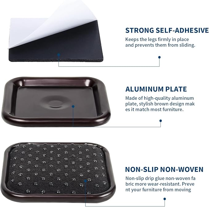 Ezprotekt 1 3/4" Square Non Slip Furniture Pads - Image 2