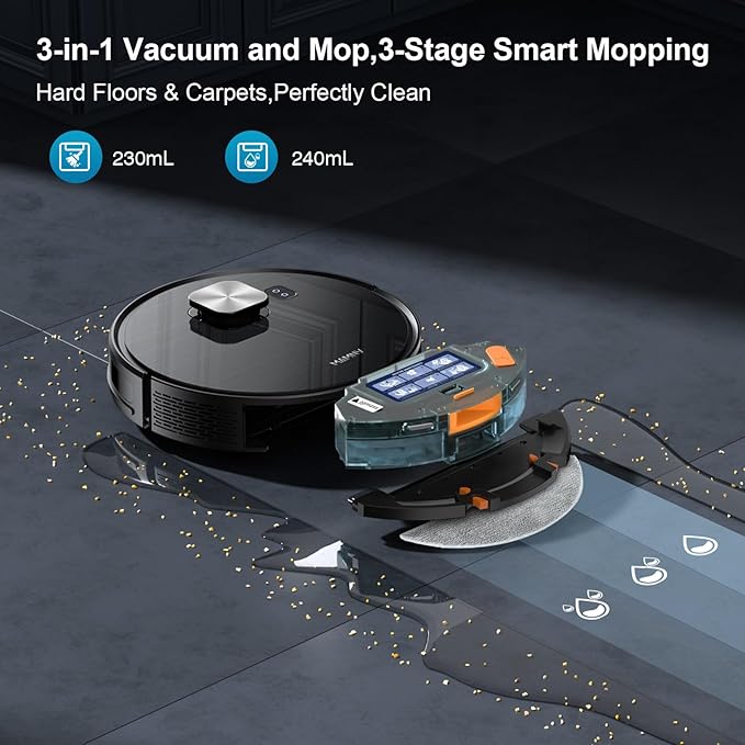 MAMNV Robot Vacuum and Mop, 11500 Pa Suction, 3-in-1 Robotic Vacuum - Image 8
