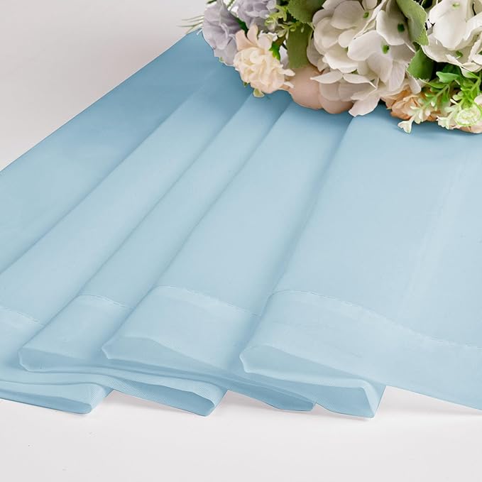 Chyhomenyc Light Blue Sheer Curtains 72 Inch Length 2 Panels, Light Filtering - Image 9