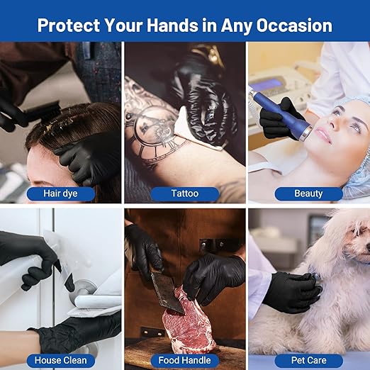 JMU Black Nitrile Gloves XL Case of 1200, Latex Free, Powder Free - Image 3