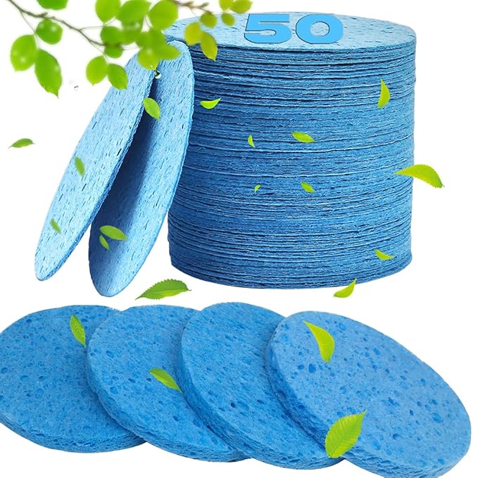 METUUTER 50 PCS Compressed Facial Sponges by METUUTER