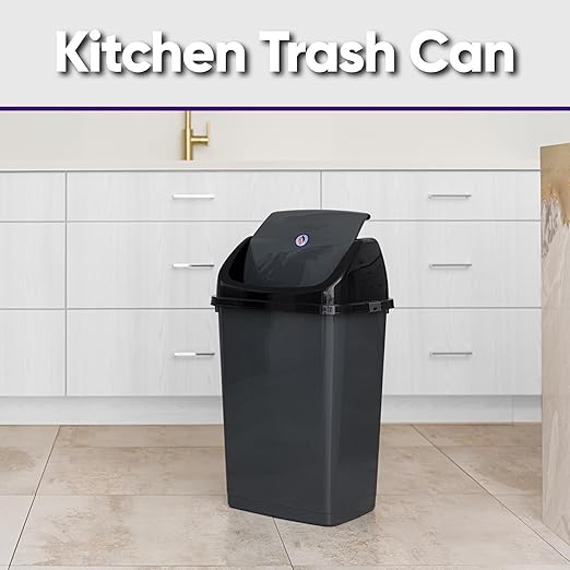 Superio 13 Gallon Plastic Swing Lid Trash Can, and Outdoor Use - Image 4