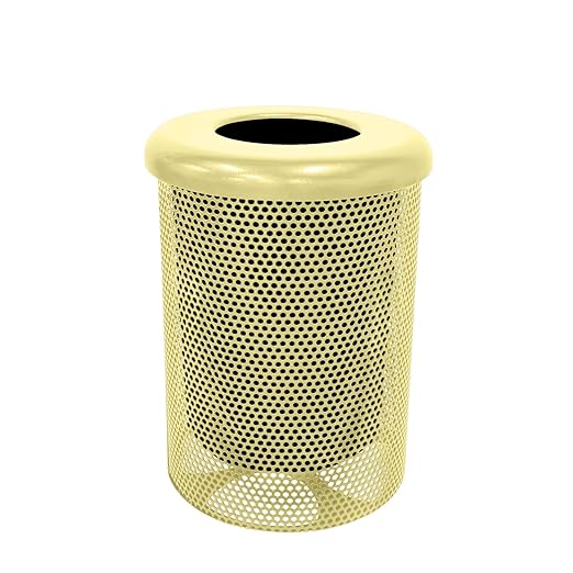COATEDOUTDOORFURNITURE RFT-P-TXTSAND Heavy Duty Round Trash Receptacle by CoatedOutdoorFurniture
