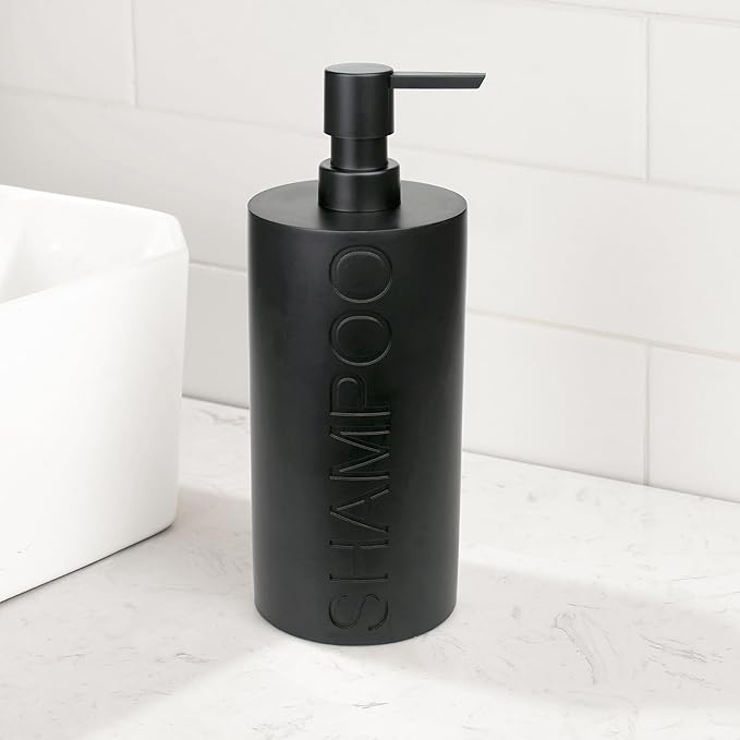Matte Black Shampoo Dispenser Modern Refillable Pump Bottle - Image 7