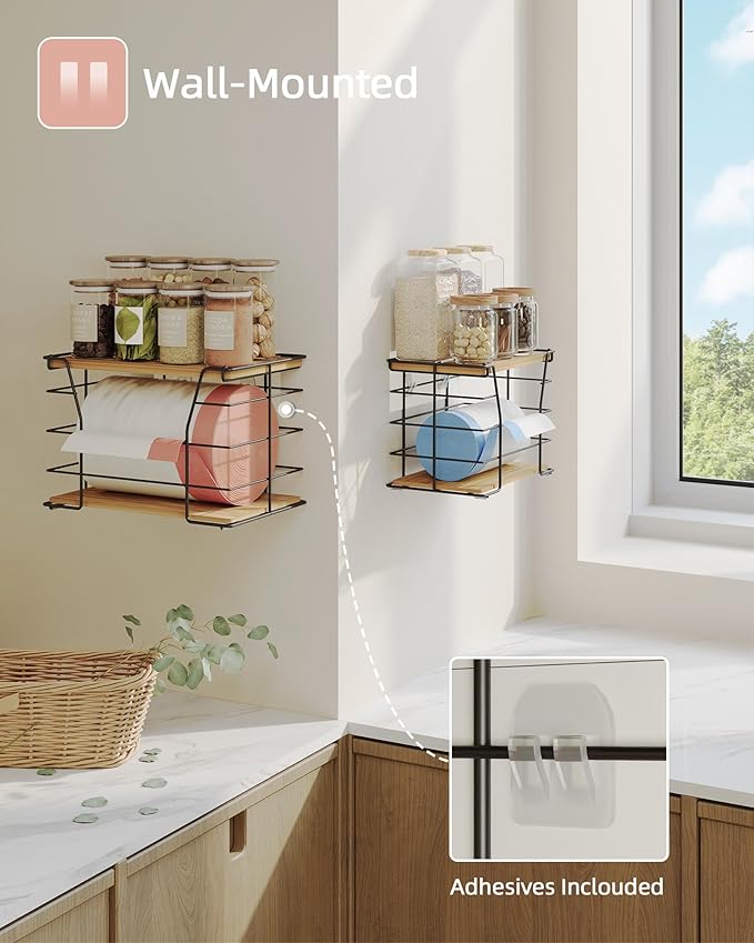 2 Pack Trash Bag Holder/Dispenser, Stackable Storage Laundry Kitchen Organizers - Image 5