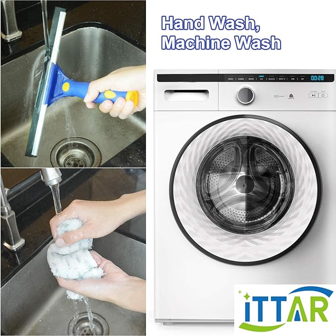 ‌ITTAR Window Squeegee Cleaner Kit, 5Ft Extendable Stainless Steel Pole - Image 6