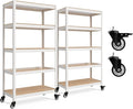 HOMEDANT House White 5-Tier Metal Rolling Cart Shelf Rack Casters Heavy Duty by TheBestOrganizingSolution
