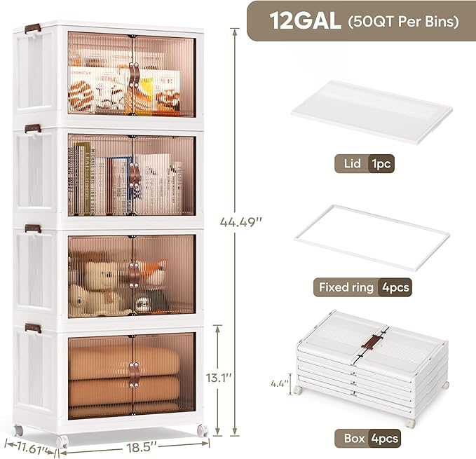 Jalove 50QT Plastic Storage Bins - Image 2