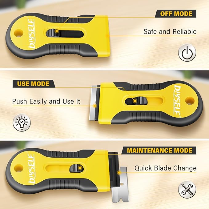DIYSELF 2 Pack Razor Blade Scraper, Includes 10 PCS Additional Razor Blades - Image 4