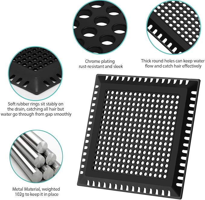 Drain Hair Catcher/Drain Strainer/Square Shower Drain Cover - Image 5