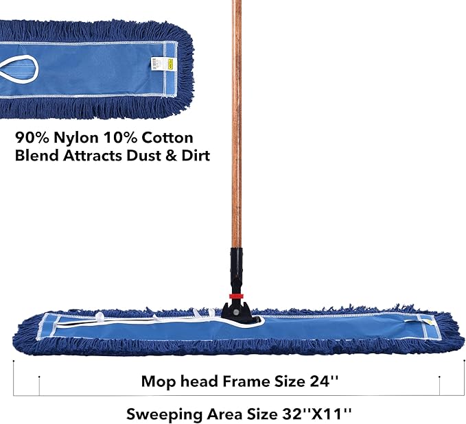MATTHEW CLEANING 24'' Industrial Strength Cotton Dust Mop Refill Washable - Image 5