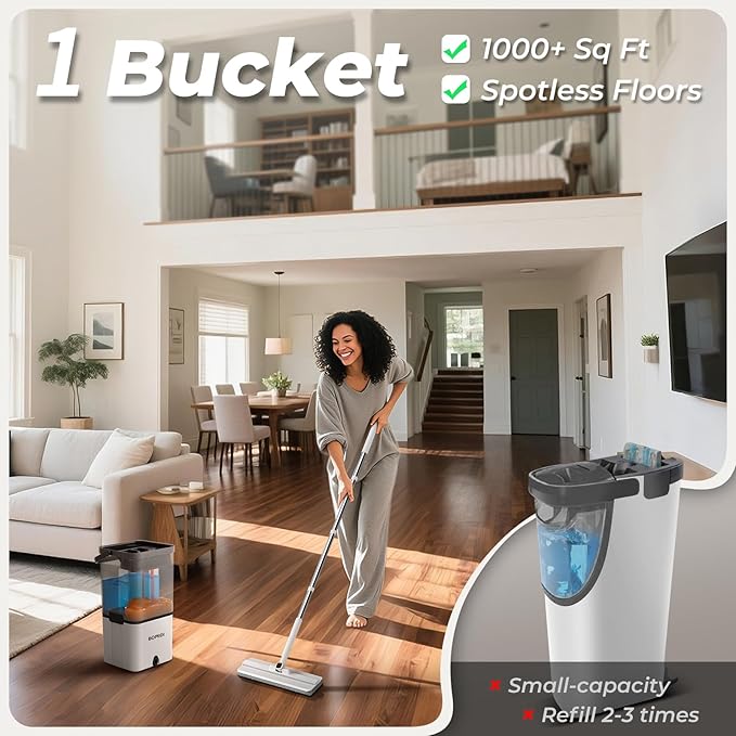Mop and Bucket Set, Flat Microfiber Mops - Image 5