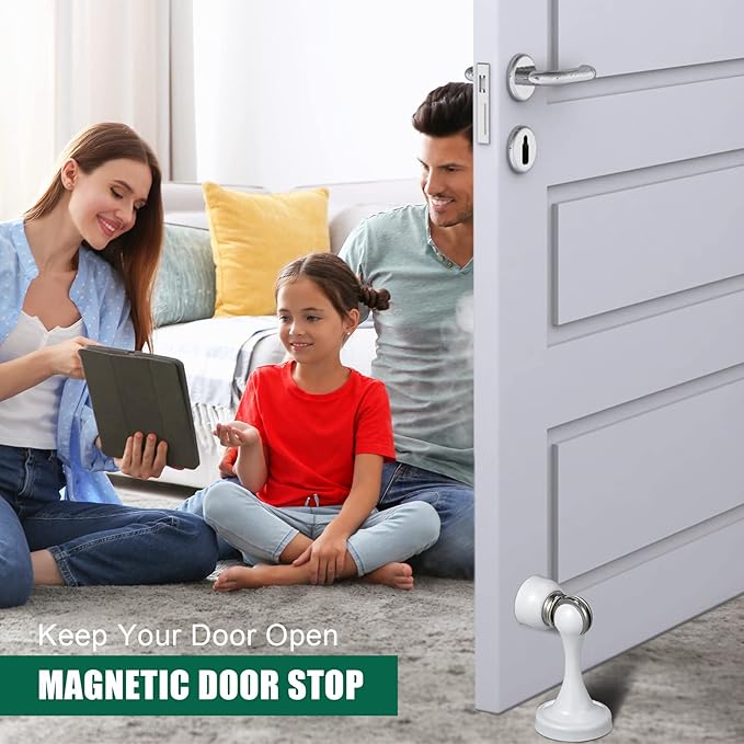 8 Pcs Magnetic Door Stoppers Stainless Steel Door Stops Magnetic Catch Holder - Image 7