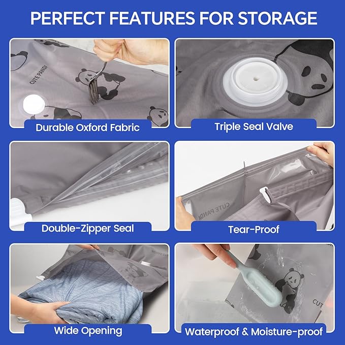 5 Jumbo + 5 Large Tear-Proof Vacuum Storage Bags - Image 4