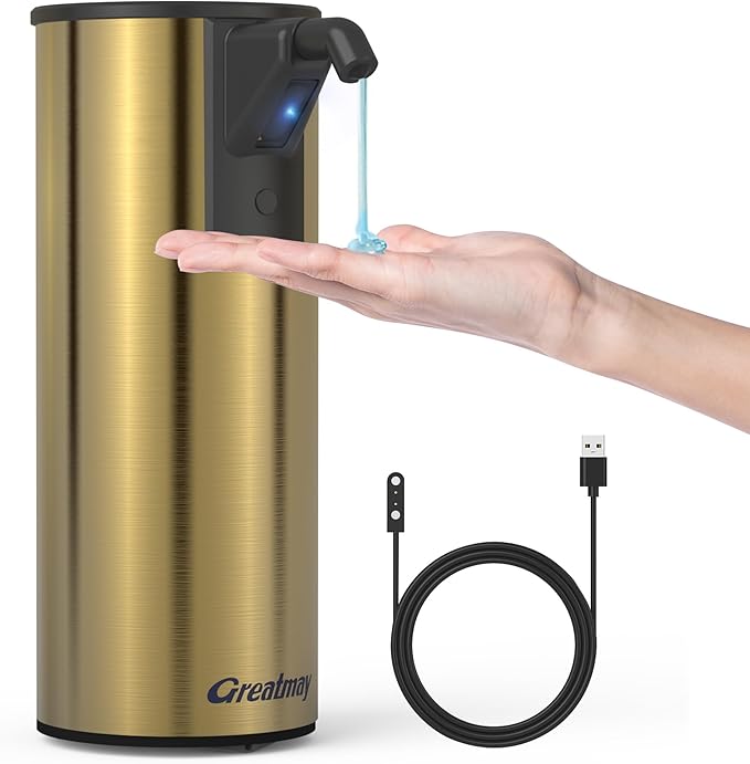 Automatic Soap Dispenser, Stainless Steel Material, Rechargeable Touchless Hand by Greatmay