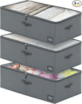 10-Inch Under Bed Storage Containers | Sturdy Sidewalls | Clear Cover & Label by PLUMGEAN
