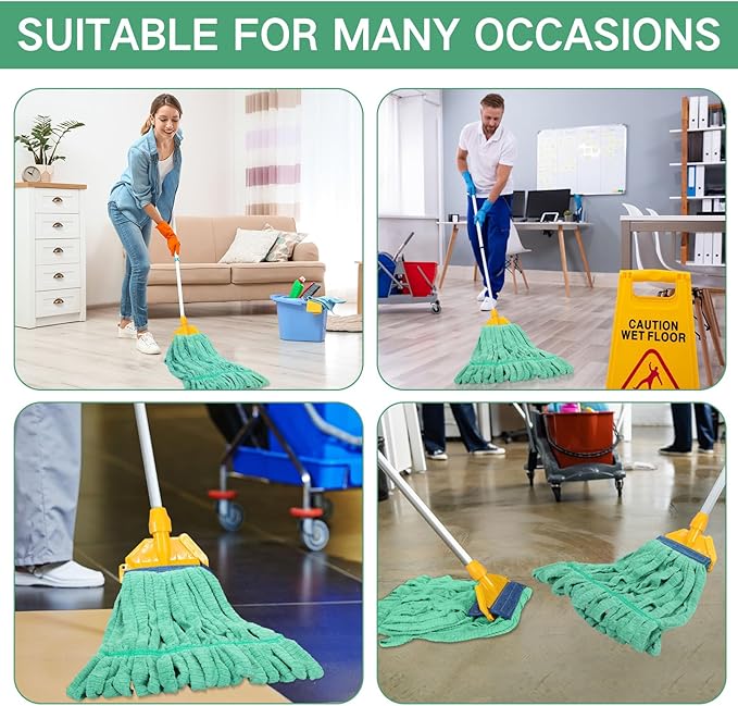 Lallisa 4 Pcs Commercial Mop Head Replacement Tube Microfiber Industrial Looped - Image 6