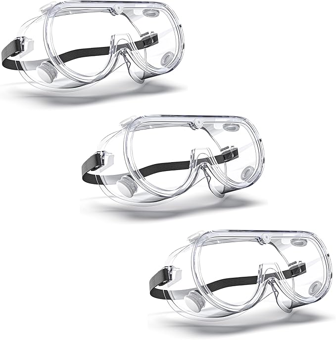 Anti-Fog Indirectly Vented Lab Safety Goggles Over Glasses by EinKau