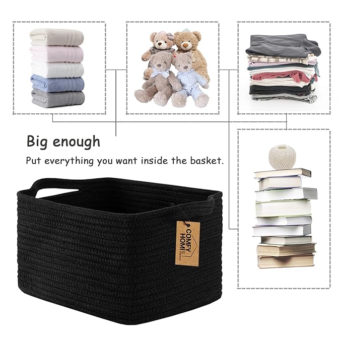 COMFY-HOMI 3PACK Cotton Rope Woven Basket - Image 7