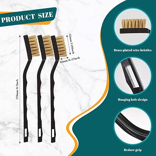 40 Pcs Mini Wire Brush Brass Brush Set, Curved Handle Masonry Brush Wire Brush - Image 2