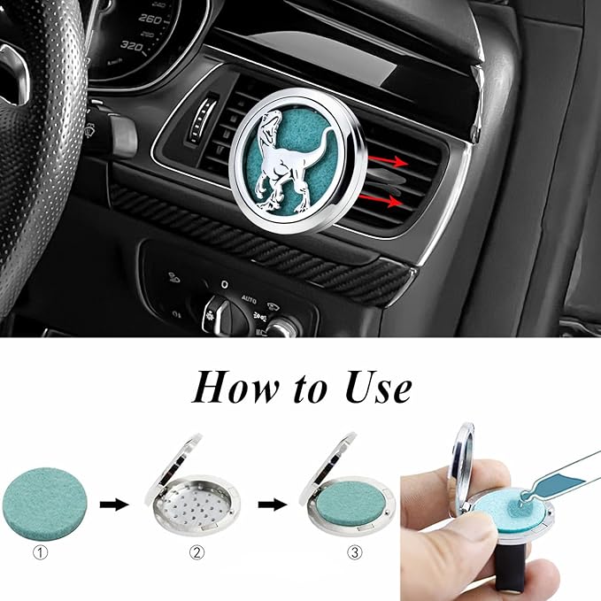 AZNECK Car Essential Oil Diffuser Vent Clip Car Diffuser Vent Clips Dinosaur - Image 4