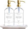 Vine Creations Glass Soap Dispenser, 2 Pack Kitchen Soap Dispenser Set by VineCreations