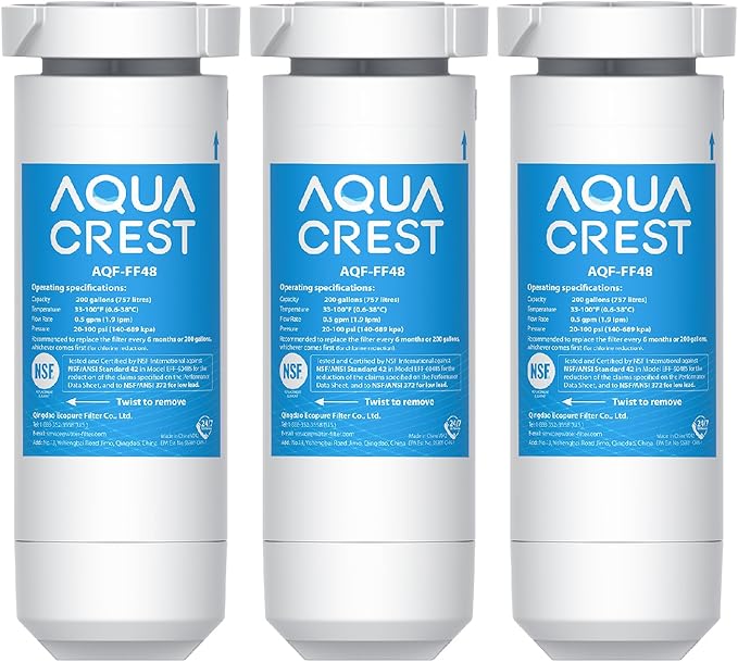 AQUA CREST XWF Replacement for GE® XWF, NSF Certified Refrigerator Water Filter by AQUACREST