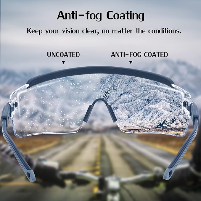 UKNOW Safety Goggles Over Glasses, Safety Glasses Anti Fog Wraparound Eye - Image 2
