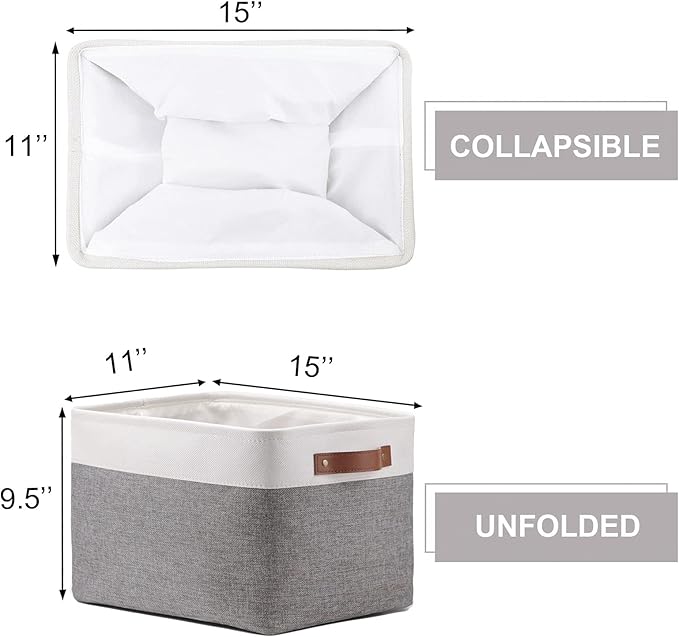 HNZIGE Fabric Storage Baskets for Shelves Large Collapsible Storage Baskets for - Image 5