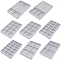 Jewelry Storage 8PACK, Velvet Jewelry Organizer Trays by 7COLORSKY