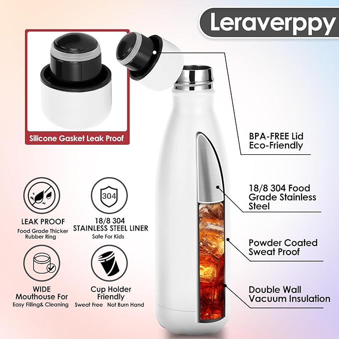 25oz Cola-Bottle Shaped Stainless Steel Leak-proof Water Bottle, Double Wall - Image 4