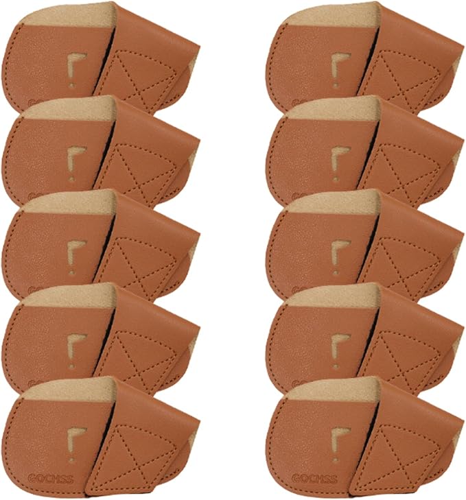 I Golf Iron Headcovers 10pcs PU Fit Both Right-Handed Clubs Golf Club Protector by GOCHSS