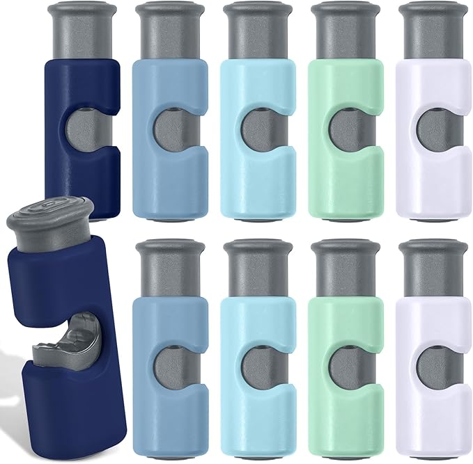 10 Pack Squeeze and Lock Bread Bag Clips, Sturdy Plastic, 5 Colors - Image 2