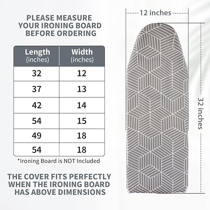 Seiritex Over The Door Ironing Board Cover 14 x 42 inch, Thick Padding and Heat - Image 7