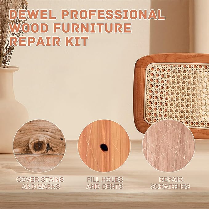 DEWEL Wood Furniture Markers & Filler Sticks Repair Kit, New Improved 18 Colors - Image 9