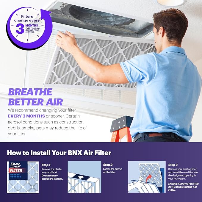 BNX TruFilter 20x25x4 MERV 8 Air Filter 2-Pack - Image 8