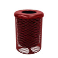 COATEDOUTDOORFURNITURE RFT-TXTBUR Heavy Duty 32 Gallon Round Trash Receptacle by CoatedOutdoorFurniture